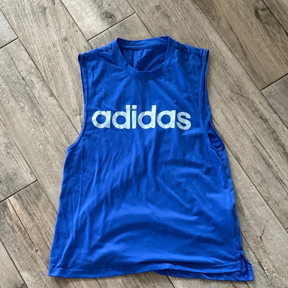 EUC Adidas Blue Muscle tank, sz S